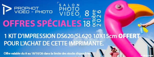 Offre Salon • Pour l'achat d'une DNP DS620, le kit d'impression 10x15cm OFFERT du 08 au 18/10/26